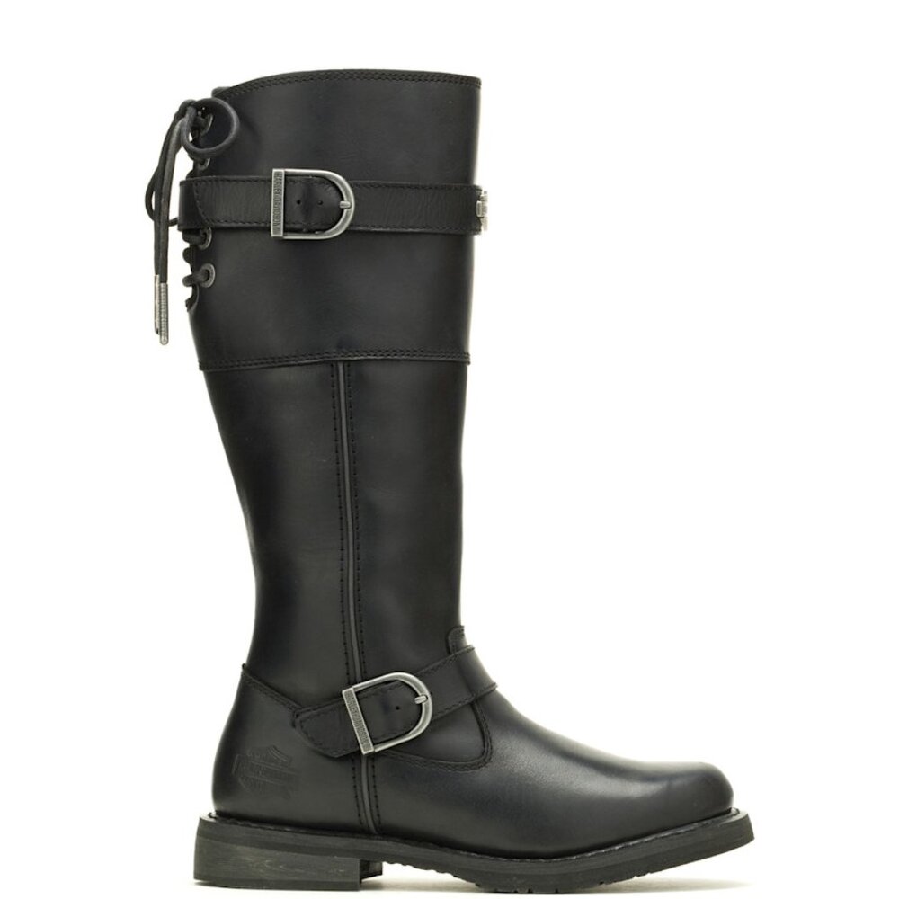 Harley Davidson Women's Kirtland Riding Boot - Black Knee High Leather - Picture 13 of 13